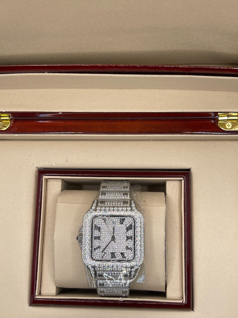 Moissanite Completely Iced out Watch - 19.5 carats